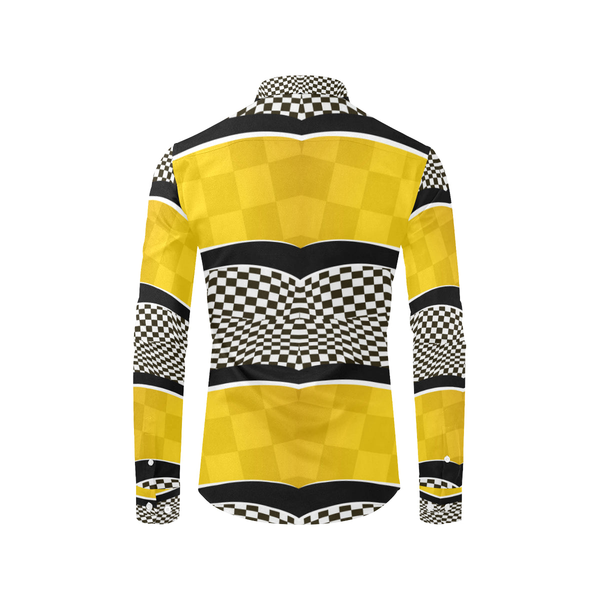 Checkered Pattern Print Design 02 Men's Long Sleeve Shirt