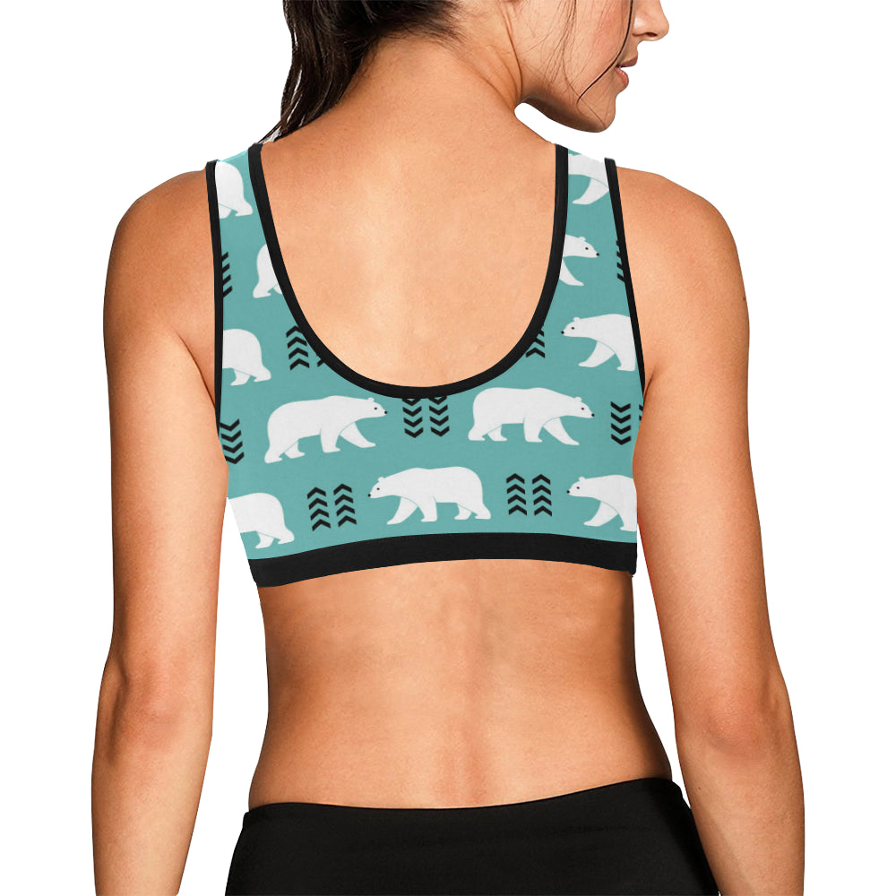 Polar Bear Pattern Print Design A05 Sports Bra
