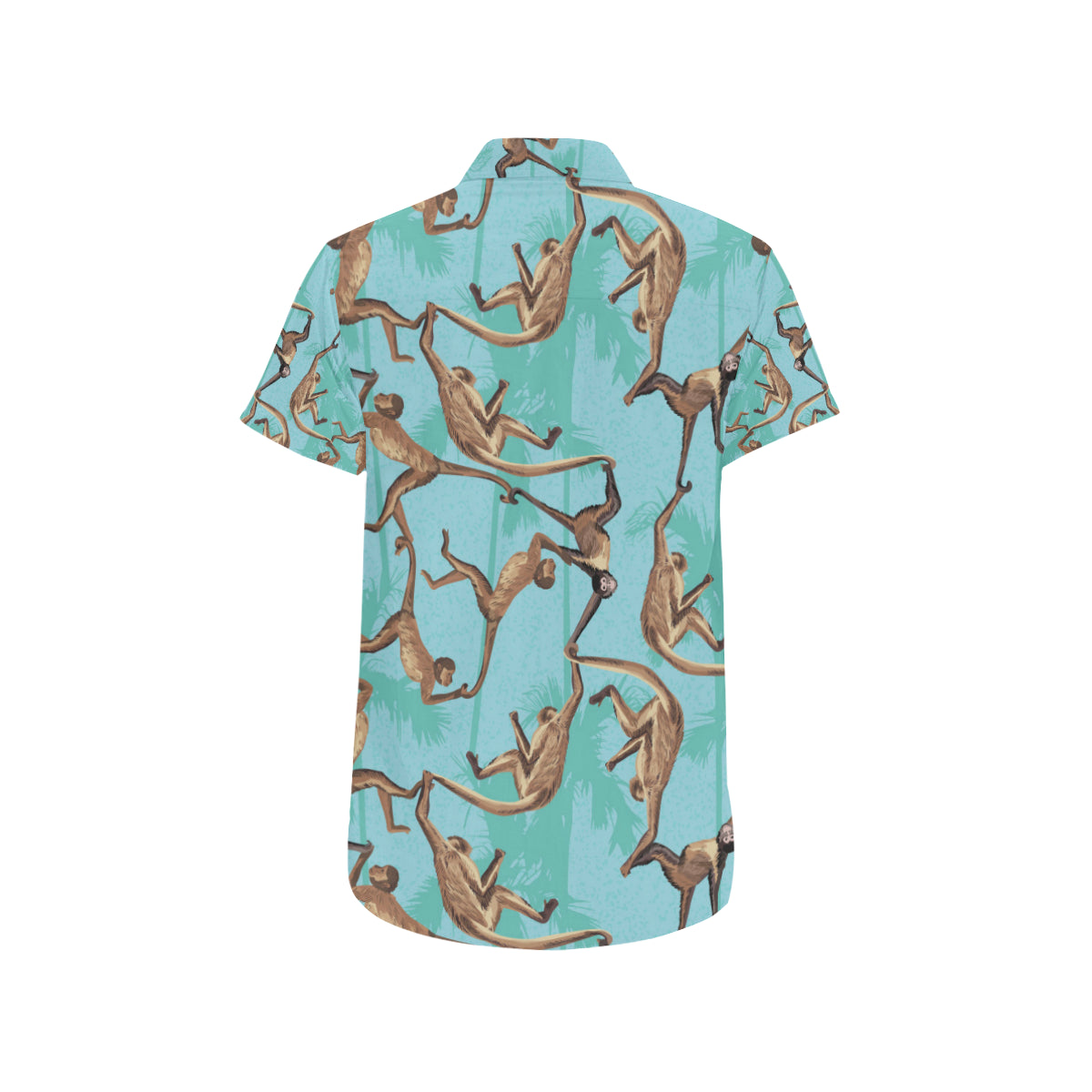 Monkey Pattern Print Design 04 Men's Short Sleeve Button Up Shirt