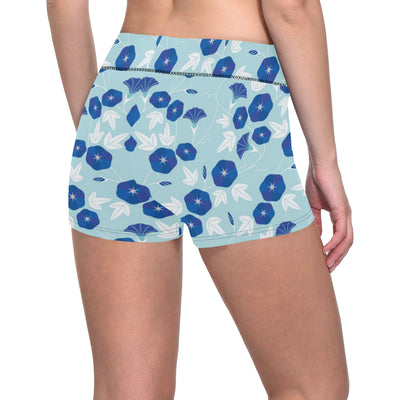 Morning Glory Pattern Print Design MG07 Yoga Shorts