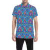 lotus Boho Pattern Print Design LO010 Men's Short Sleeve Button Up Shirt