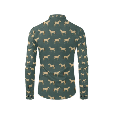 Horse Classic Themed Pattern Print Men's Long Sleeve Shirt