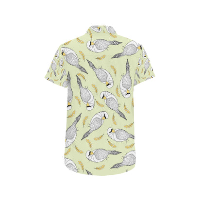 Parakeet Pattern Print Design A03 Men's Short Sleeve Button Up Shirt