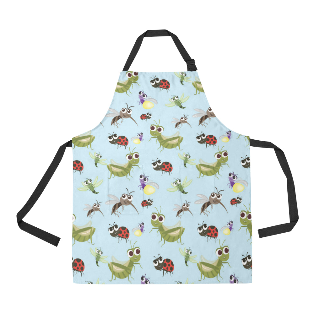 Ladybug Pattern Print Design 01 Apron with Pocket