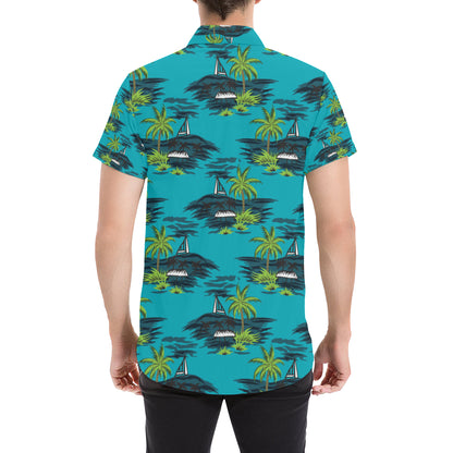 Pacific island Pattern Print Design A01 Men's Short Sleeve Button Up Shirt