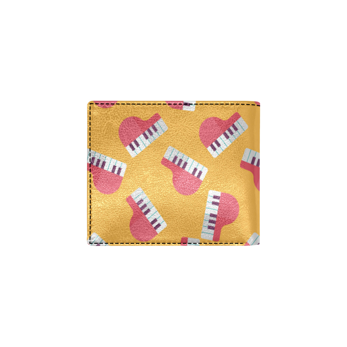 Piano Pattern Print Design 02 Men's ID Card Wallet