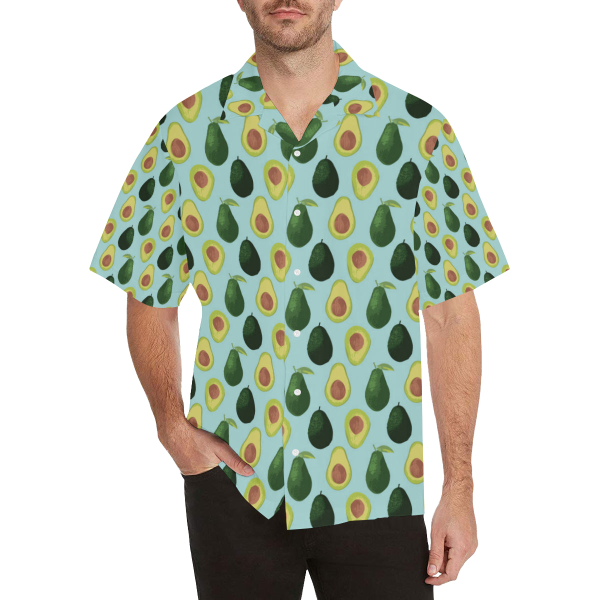 Avocado Pattern Print Design 04 Men's Hawaiian Shirt