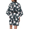 Alpaca Pattern Print Design 04 Women's Short Kimono