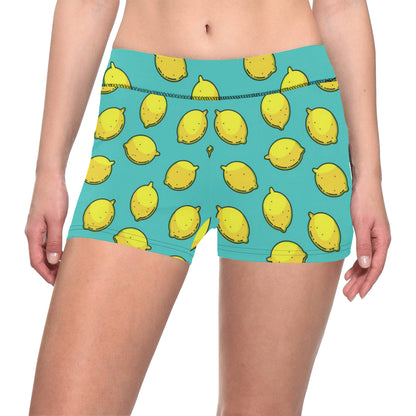 Lemon Pattern Print Design LM04 Yoga Shorts