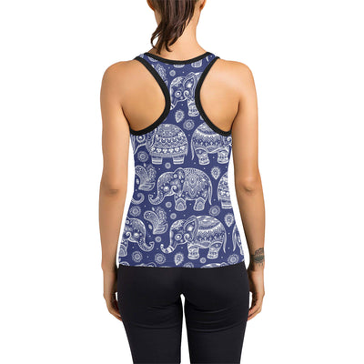 White Elephant Mandala Women's Racerback Tank Top