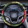 Poinsettia Pattern Print Design POT05 Steering Wheel Cover with Elastic Edge