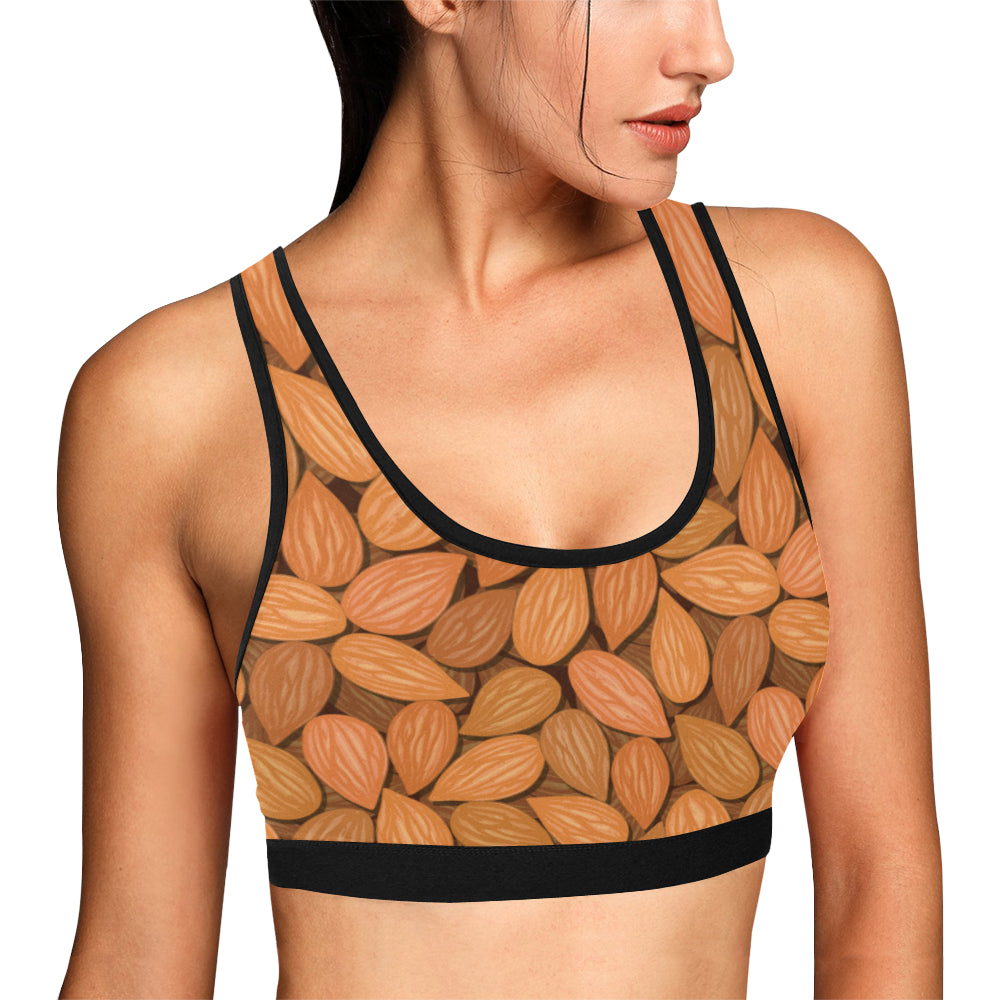 Almond Pattern Print Design 01 Sports Bra