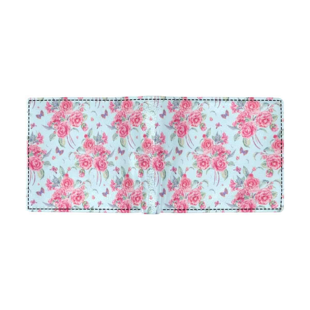 Camellia Pattern Print Design 01 Men's ID Card Wallet
