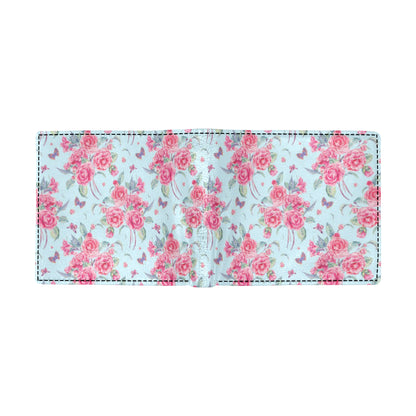 Camellia Pattern Print Design 01 Men's ID Card Wallet