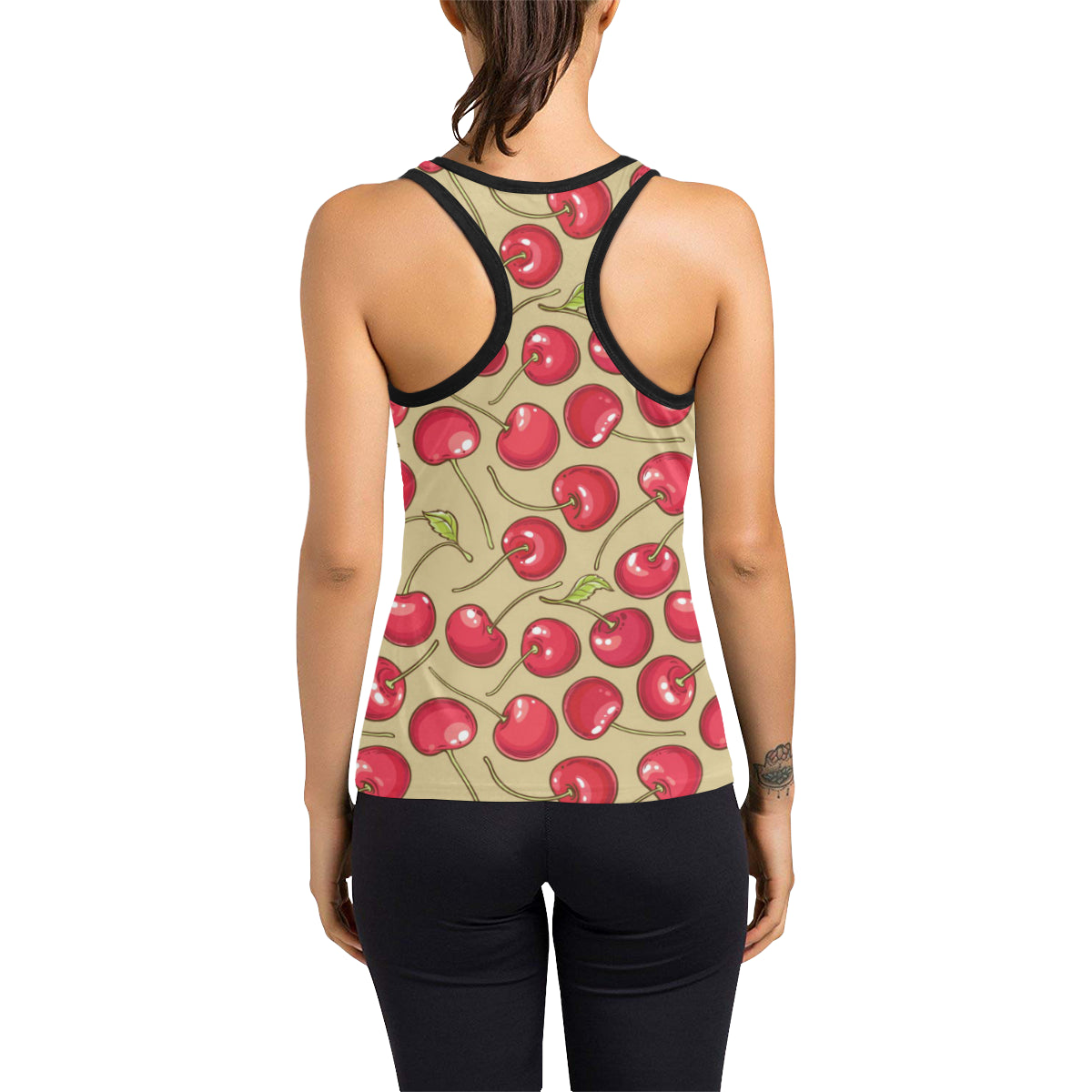 Cherry Pattern Print Design CH05 Women's Racerback Tank Top