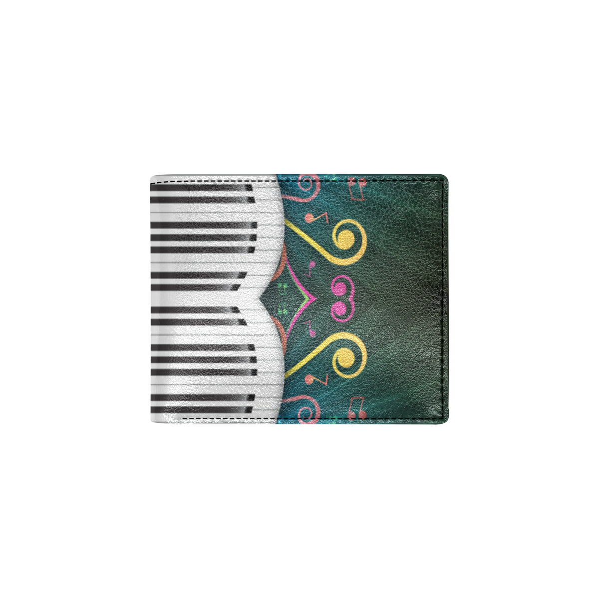 Piano Pattern Print Design 01 Men's ID Card Wallet