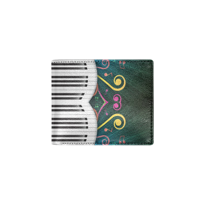 Piano Pattern Print Design 01 Men's ID Card Wallet