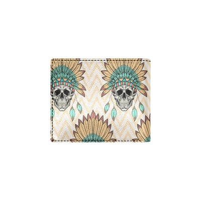 Indian Skull Pattern Men's ID Card Wallet