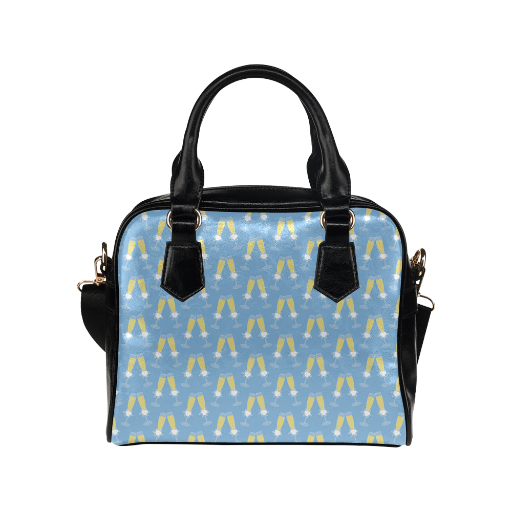 Champagne Pattern Print Design 06 Shoulder Handbag