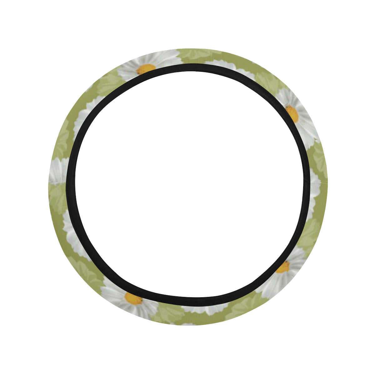 Daisy Pattern Print Design DS06 Steering Wheel Cover with Elastic Edge
