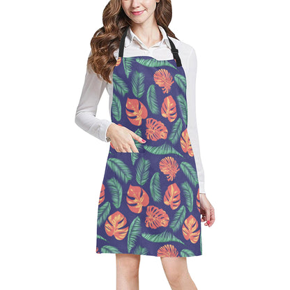 Palm Leaves Pattern Print Design PL011 Apron with Pocket