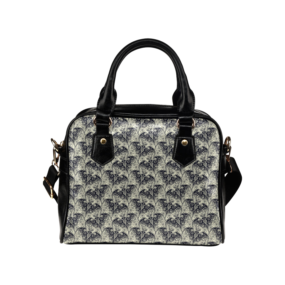 Bat Tribal Pattern Print Design 06 Shoulder Handbag