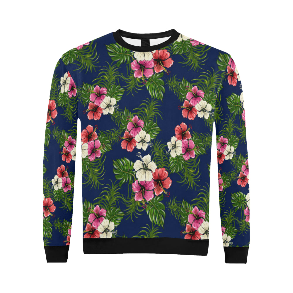 Hibiscus Pattern Print Design HB028 Men Long Sleeve Sweatshirt