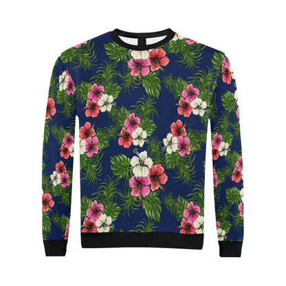 Hibiscus Pattern Print Design HB028 Men Long Sleeve Sweatshirt