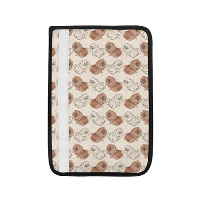 Pomeranians Pattern Print Design A01 Car Seat Belt Cover