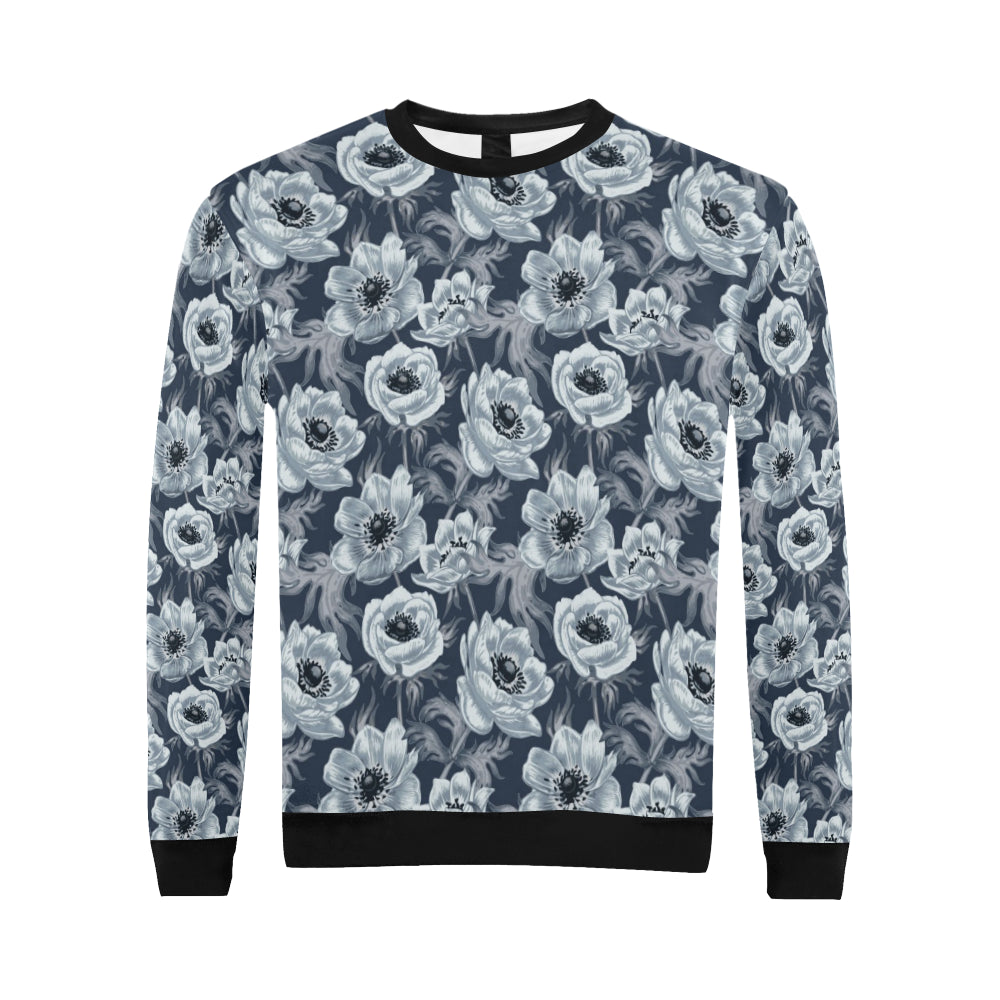 Anemone Pattern Print Design AM09 Men Long Sleeve Sweatshirt