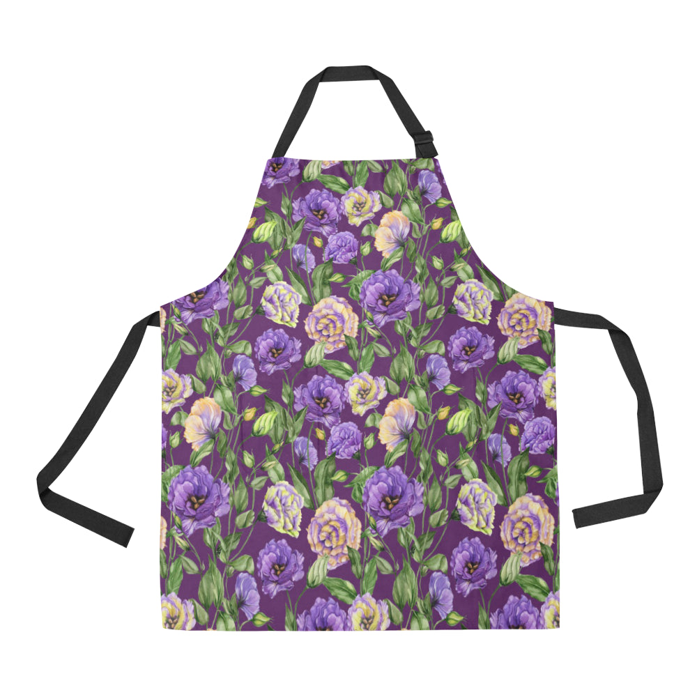 Lisianthus Pattern Print Design LT03 Apron with Pocket