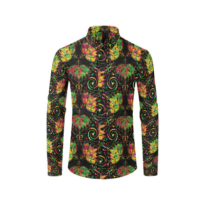 lotus Boho Pattern Print Design LO09 Men's Long Sleeve Shirt