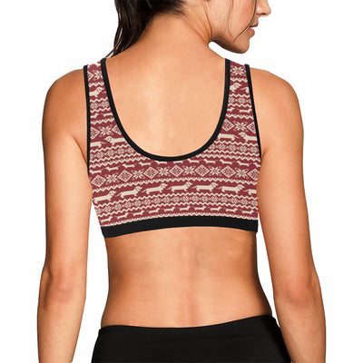 Dachshund Pattern Print Design 09 Sports Bra