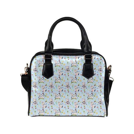Cow Happy Pattern Print Design 05 Shoulder Handbag