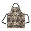 Brown Hibiscus Tropical Apron with Pocket