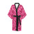 Camo Pink Pattern Print Design 01 Women's Short Kimono