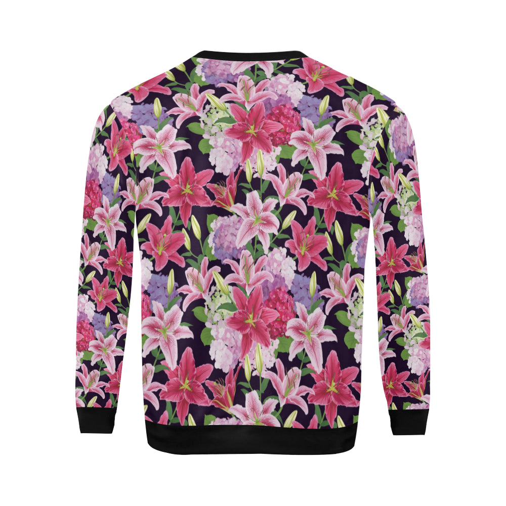 Lily Pattern Print Design LY017 Men Long Sleeve Sweatshirt