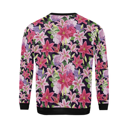 Lily Pattern Print Design LY017 Men Long Sleeve Sweatshirt