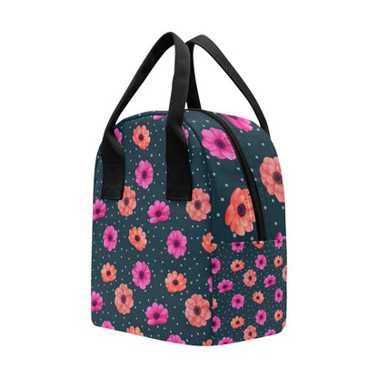 Anemone Pattern Print Design AM08 Insulated Lunch Bag
