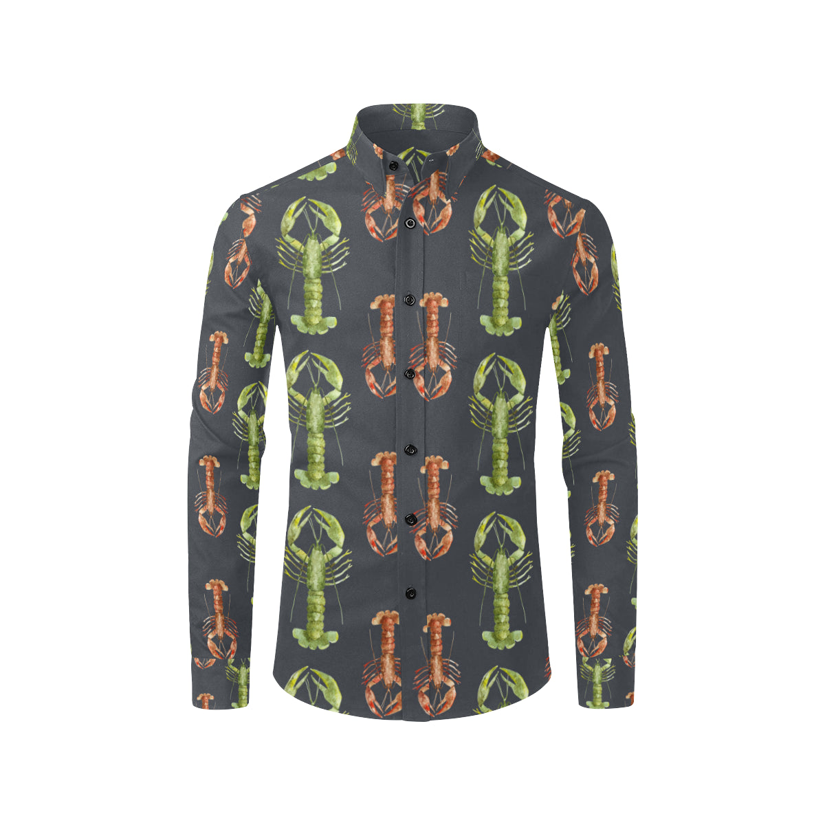 Lobster Pattern Print Design 01 Men's Long Sleeve Shirt
