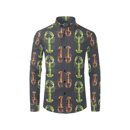 Lobster Pattern Print Design 01 Men's Long Sleeve Shirt