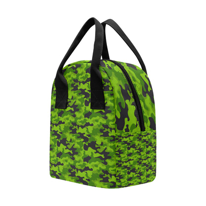 Green Kelly Camo Print Insulated Lunch Bag