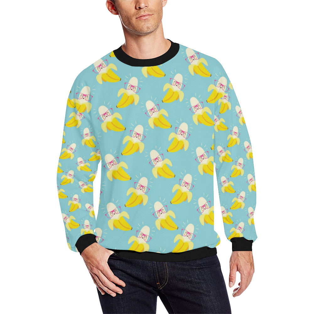 Banana Pattern Print Design BA07 Men Long Sleeve Sweatshirt