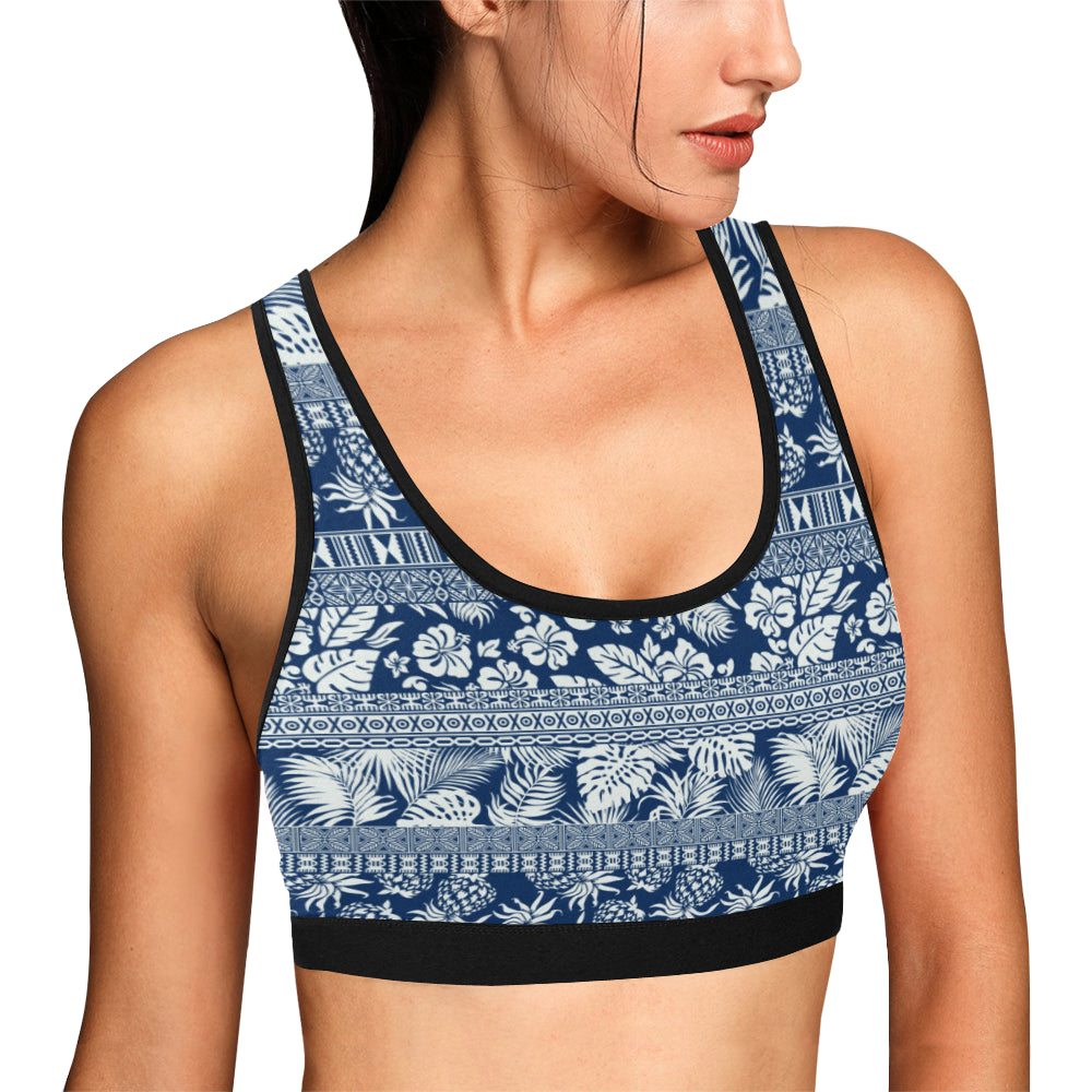 Hawaiian Themed Pattern Print Design H020 Sports Bra