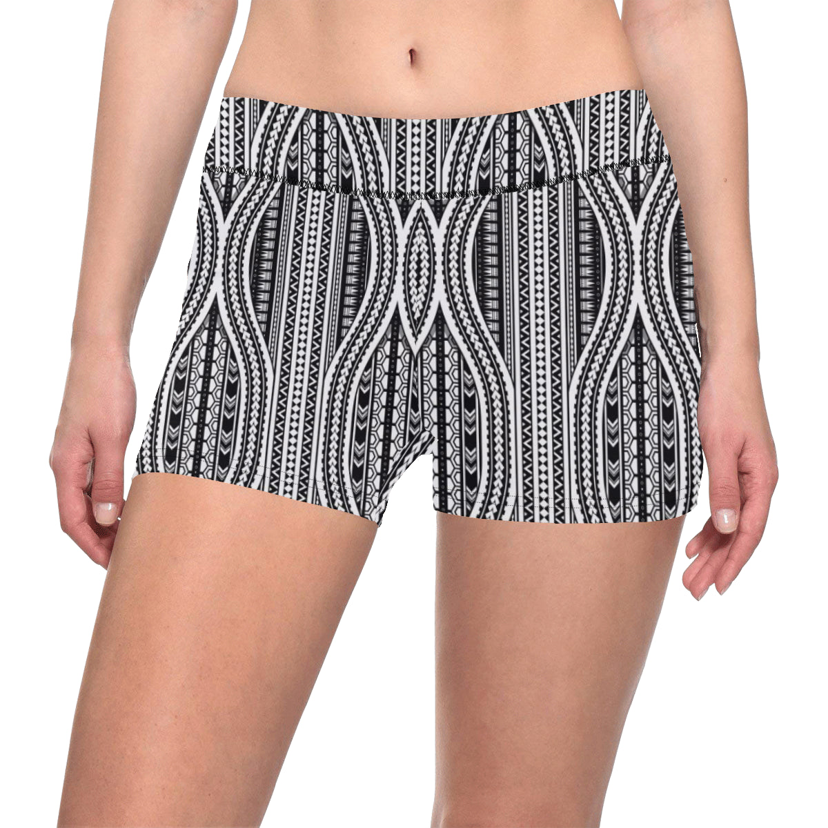 Polynesian Tribal Style Yoga Shorts