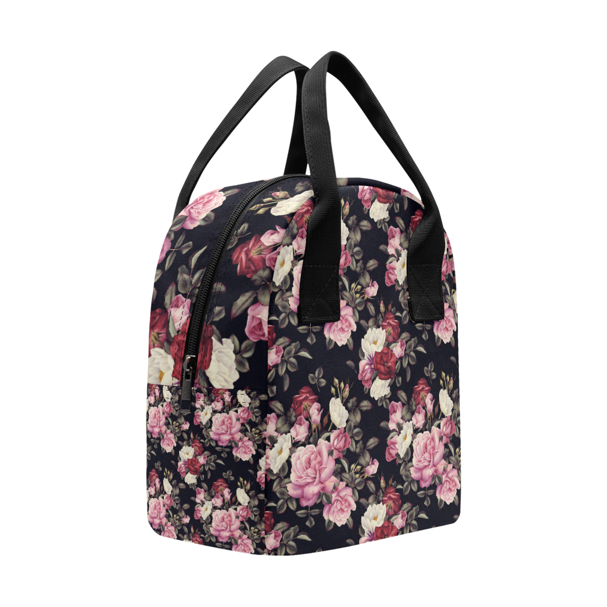 Rose Pattern Insulated Lunch Bag