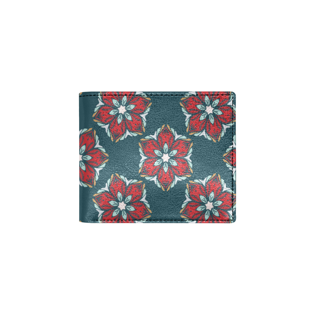 Poinsettia Pattern Print Design A03 Men's ID Card Wallet