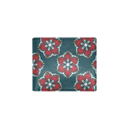 Poinsettia Pattern Print Design A03 Men's ID Card Wallet