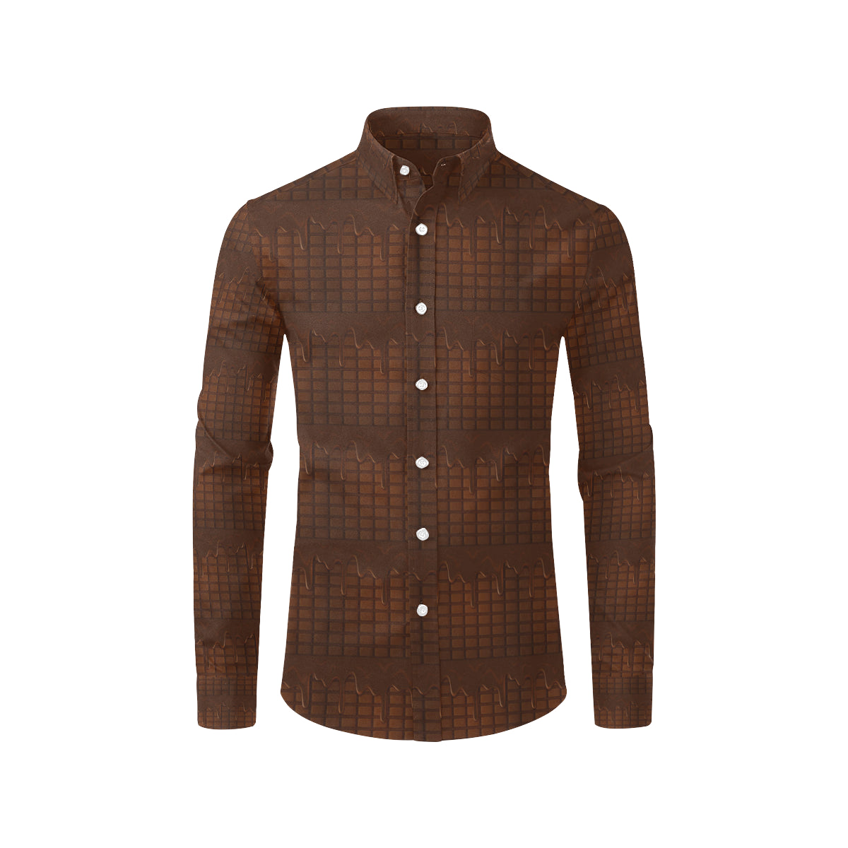 Chocolate Pattern Print Design 01 Men's Long Sleeve Shirt