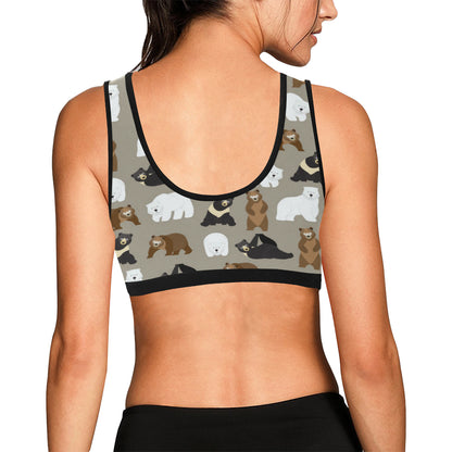 Bear Pattern Print Design BE03 Sports Bra